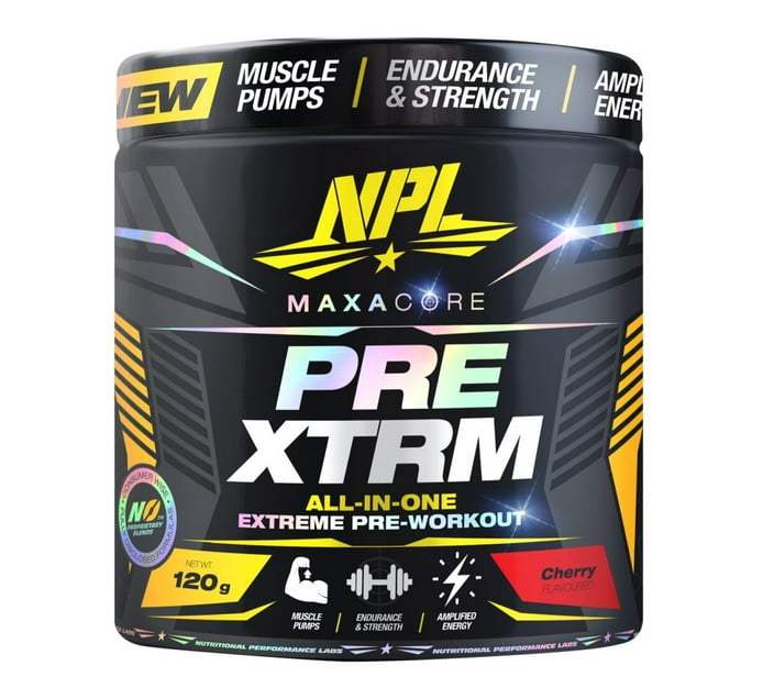 NPL Maxacore Pre Xtrm Extreme Pre-Workout Cherry Flavoured 120g